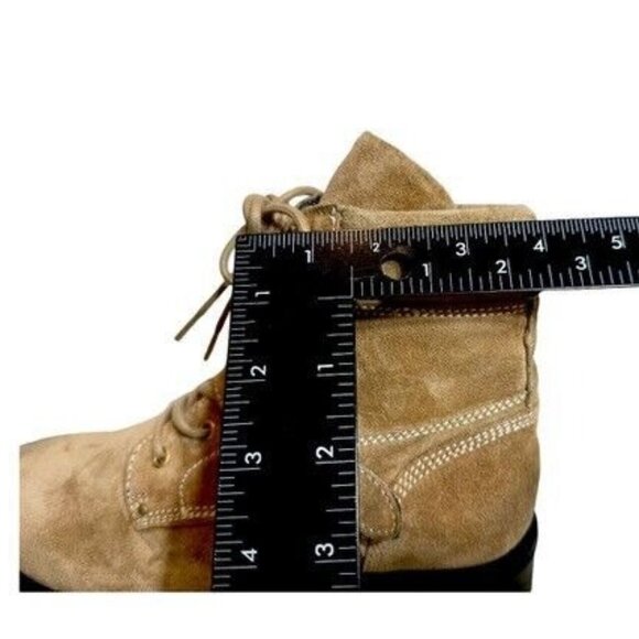 ALLSAINTS Paulina Suede Buckle Moto Combat Boot $349 US 9 EU39 Desert Tan - Picture 10 of 11